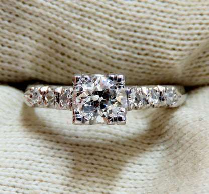 .66ct Natural Diamonds Cathedral Ring Platinum Vintage Restored *v