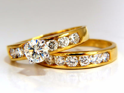 GIA Certified 2.01ct natural round diamond ring +band 18kt gold *v