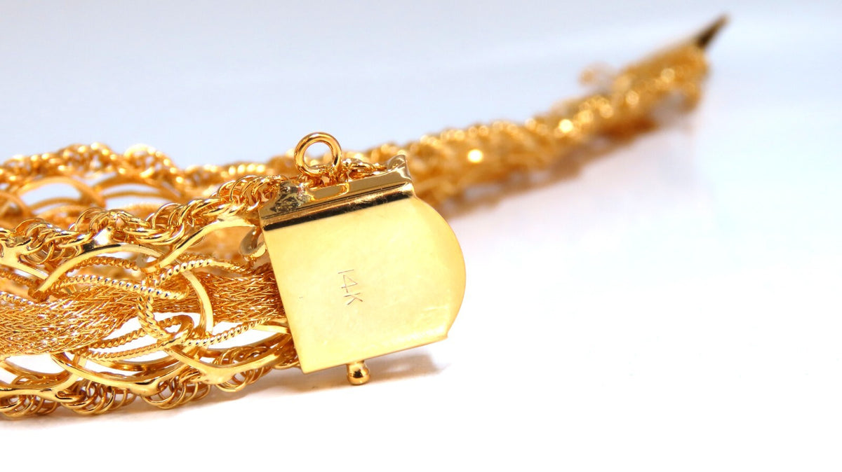 14kt Gold Rope & Tassel Vintage Hand Intricate Bracelet *v