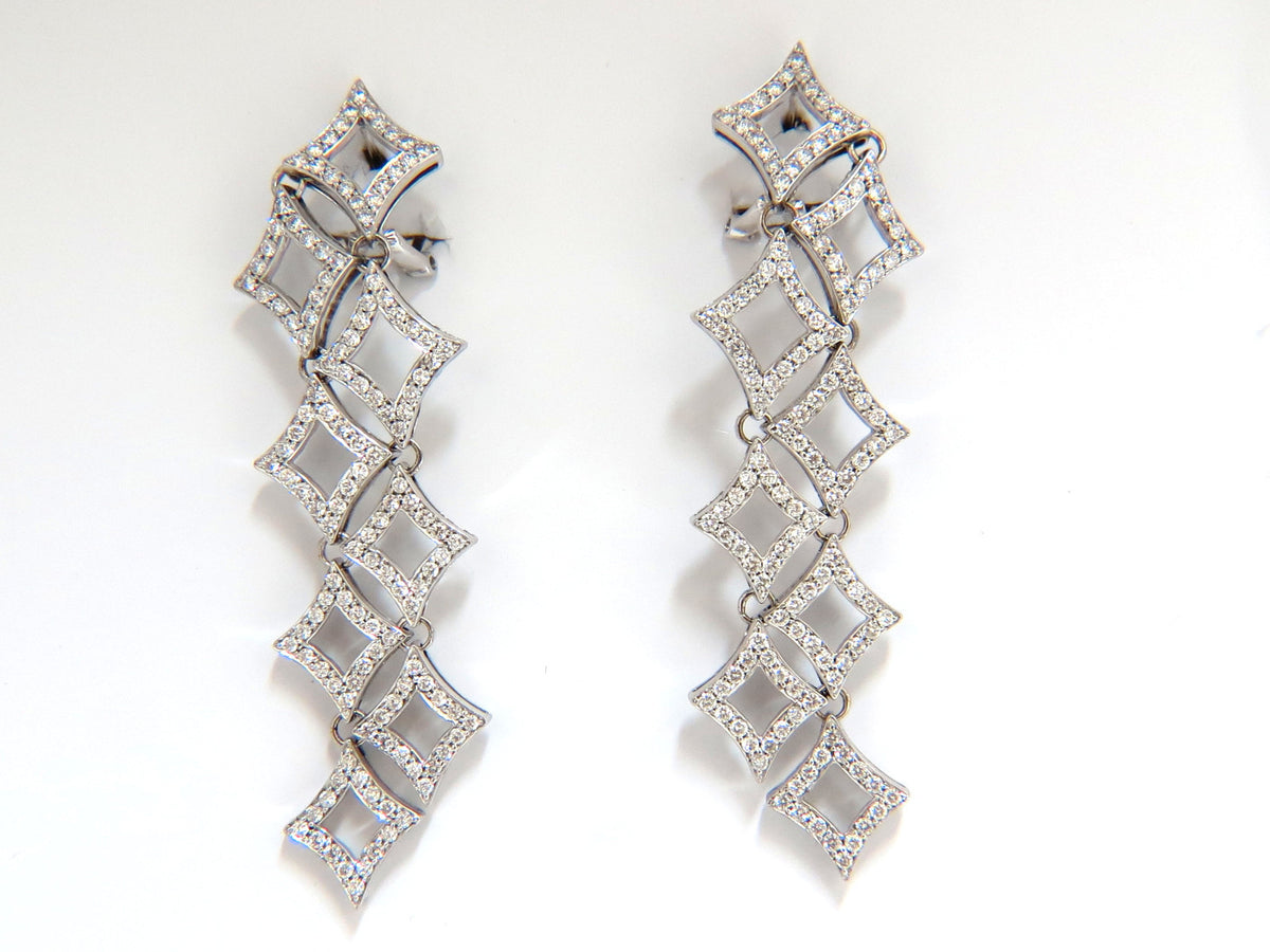 5.00ct diamonds earrings & necklace matching suite 18kt g/vs diamond shaped *v