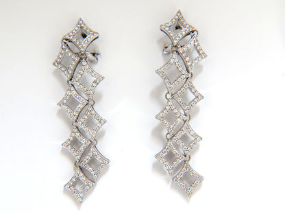 5.00ct diamonds earrings & necklace matching suite 18kt g/vs diamond shaped *v