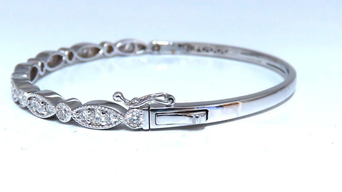 2.20ct Natural Diamonds Edwardian Style Bangle Bracelet 14kt Gold *v
