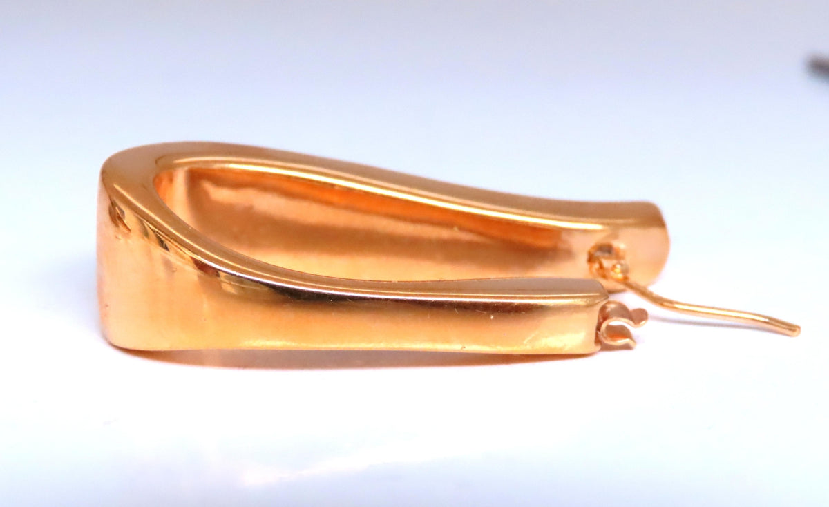 Elongated Semi Hoop High Shine Lever Clip Earring 14kt 12504 *v