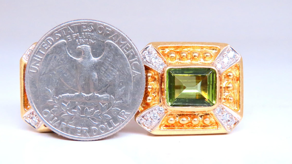 Square Domed Bead Spanish Revival Earrings 18kt 12507 *v