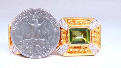 Square Domed Bead Spanish Revival Earrings 18kt 12507 *v