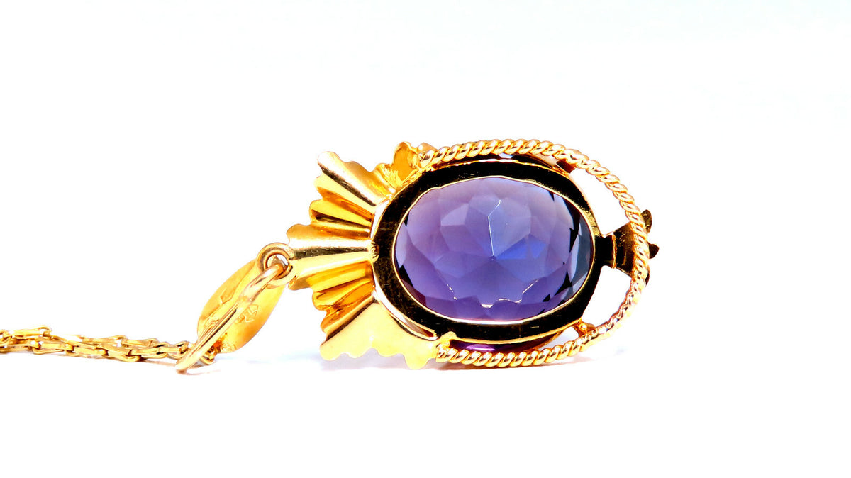 20ct Natural Round Amethyst Vintage Pendant 18kt *v
