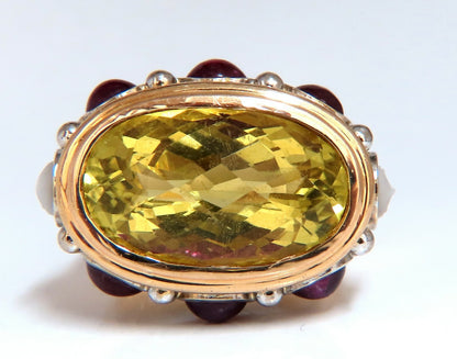 25ct Natural Lemon Quartz Vintage Ring 19 Karat Vintage 52 Gram *v