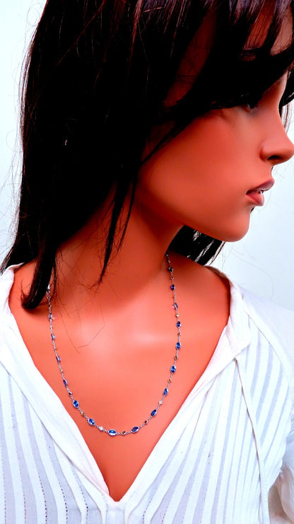 13.92ct Natural Tanzanite Fancy Diamonds Yard Necklace 14kt *v