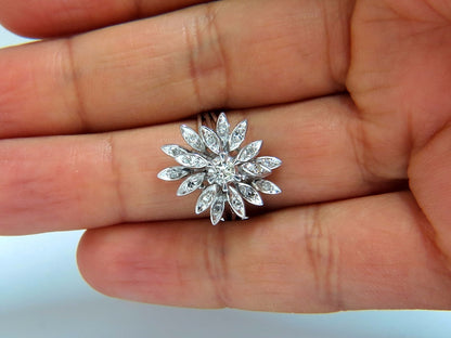 1.10ct natural Diamonds Profile Cluster Top 18kt ring Vintage Deco *v
