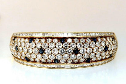 15.50ct. Natural Sapphire Diamonds Bangle Bracelet 18kt 12354 *v