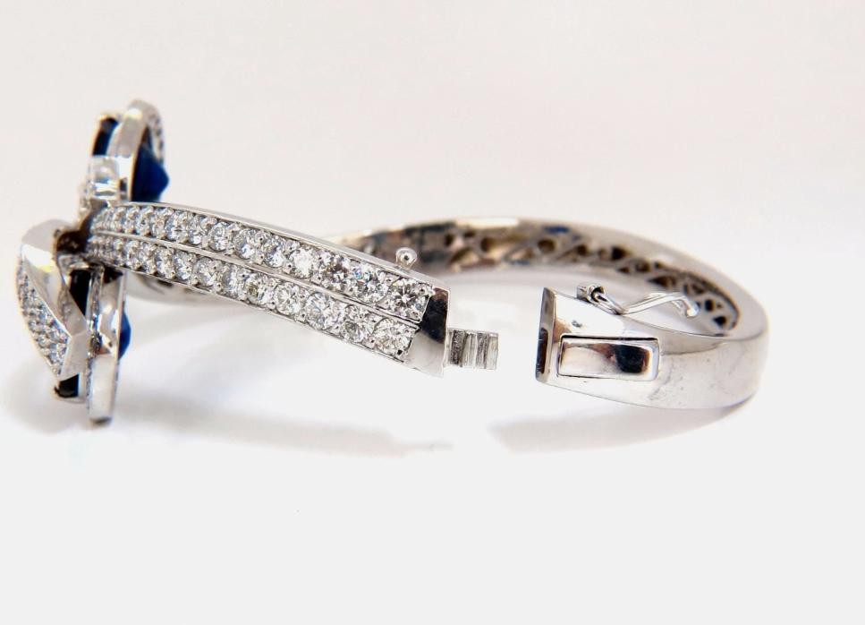 11.50ct Lab Sapphire natural diamonds bangle bracelet 14kt 12240 *v