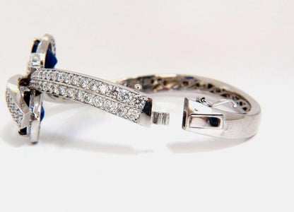 11.50ct Lab Sapphire natural diamonds bangle bracelet 14kt 12240 *v