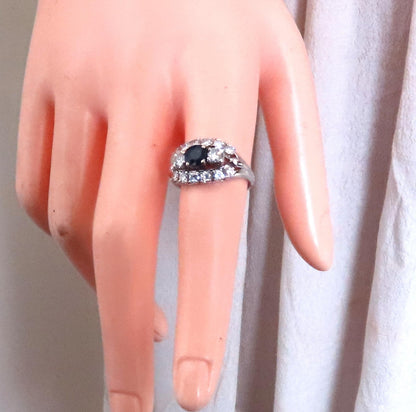 .69ct Natural Sapphire Cluster Row Ring 14kt 46885 *v
