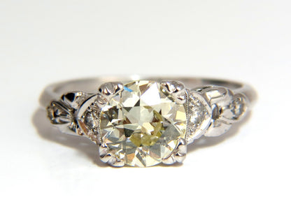1.33ct vintage class old mine cut natural diamond engagement ring platinum *v