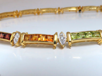 50ct Natural Garnet Tourmaline Aquamarine Citrine Diamond Necklace *v