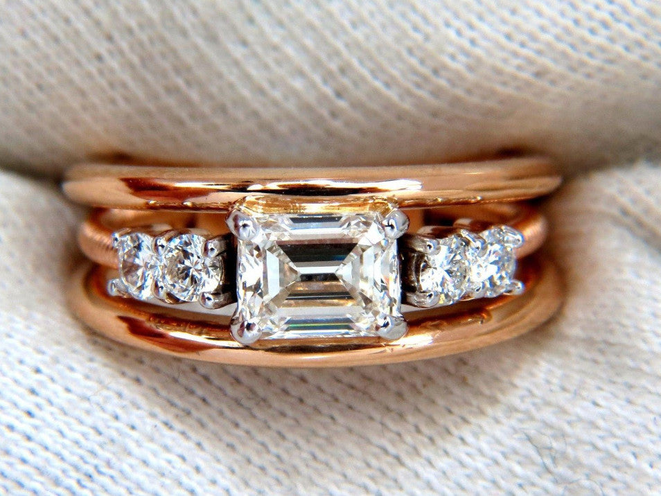 GIA Certified 1.46ct Emerald Cut Diamonds ring 18kt F/VVs-1 Coil *v