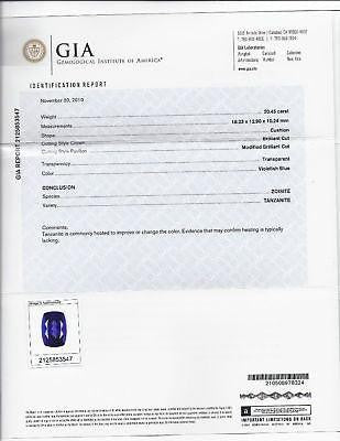 20.45ct GIA Certified Magnificent Natural Tanzanite Ring 18kt Gold 10038 *v