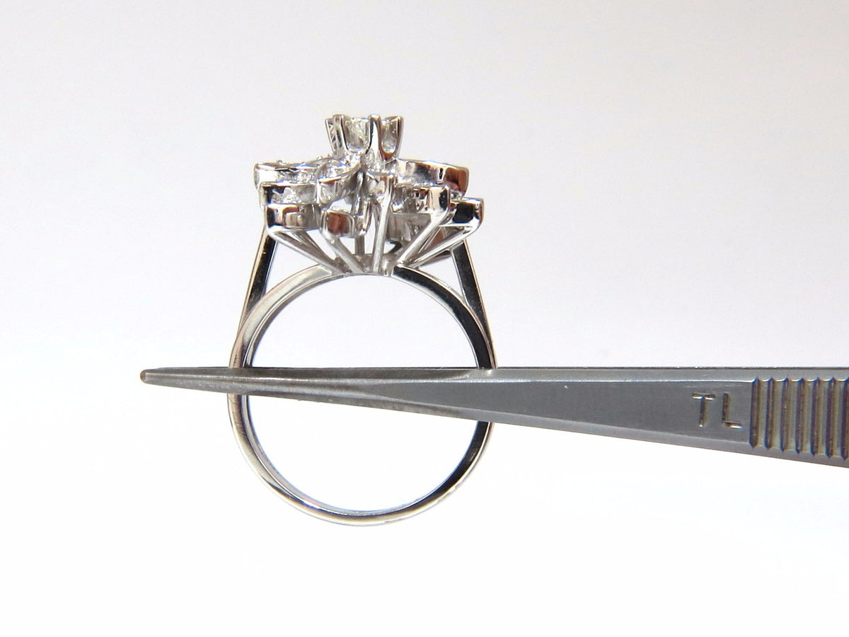 1.10ct natural Diamonds Profile Cluster Top 18kt ring Vintage Deco *v