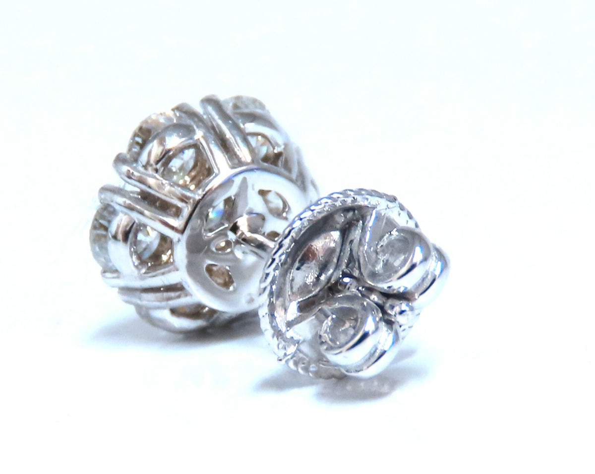 2ct Natural Diamonds Cluster Earrings 14kt *v