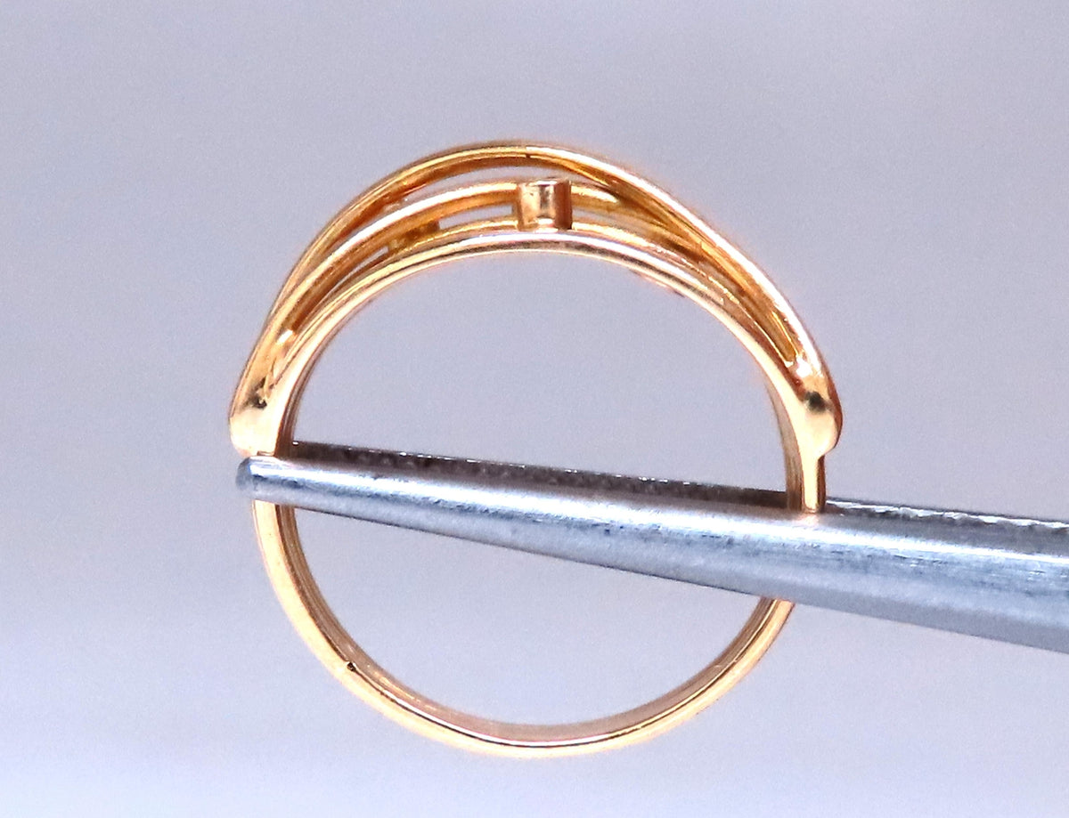 .04ct Natural Diamond Satin Barbed Wire Form Ring 14kt gold 12420 *v