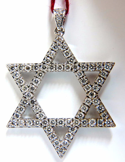 1.80ct round natural diamonds star pendant 14kt huge *v