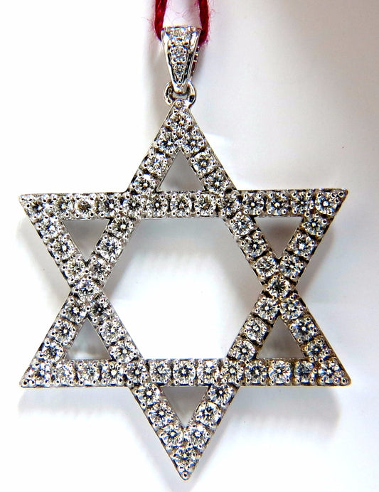 1.80ct round natural diamonds star pendant 14kt huge *v