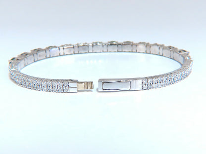 7ct Natural Emerald Diamond Bangle Bracelet 14kt White Gold *v