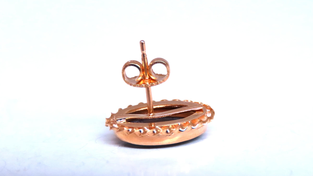 Madonna Cameo Victorian Style Stud Earrings 14kt Gold 12619 *v