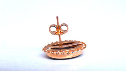 Madonna Cameo Victorian Style Stud Earrings 14kt Gold 12619 *v