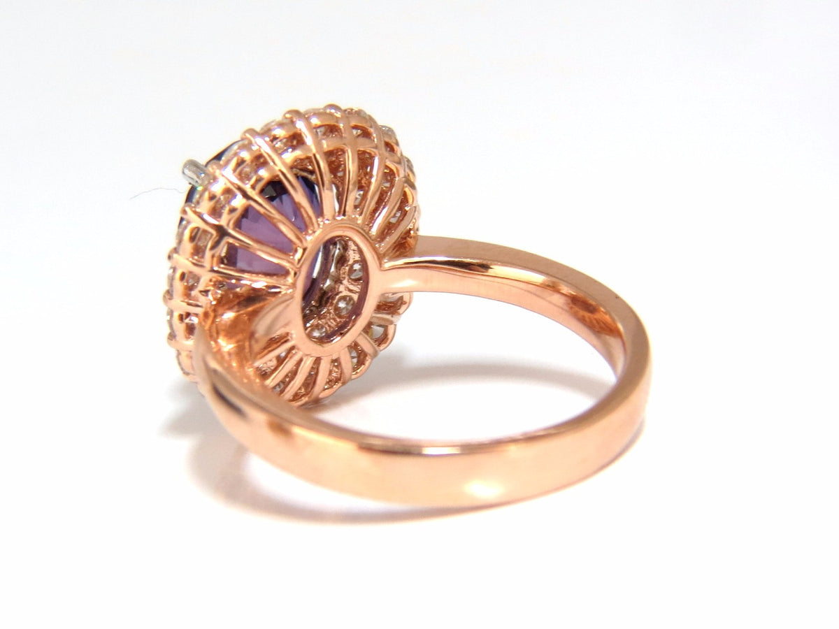 GIA Certified 6.41ct Natural Vivid purple sapphire diamonds ring *v
