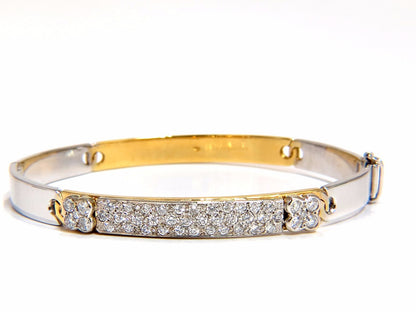 designer bangle bracelet 18kt 1.50ct. natural diamonds two toned mod *v