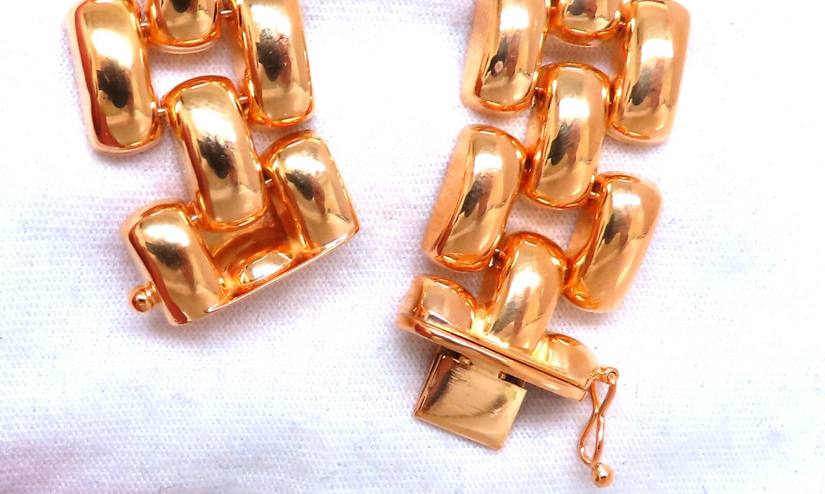 18.5mm Wide Classic Panther Link Necklace 14kt gold 74 grams *v