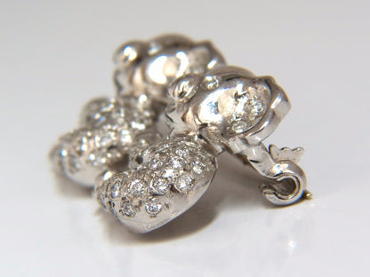 .80ct diamonds "Maki Specie Panda" brooch pin 18kt fertile charm *v