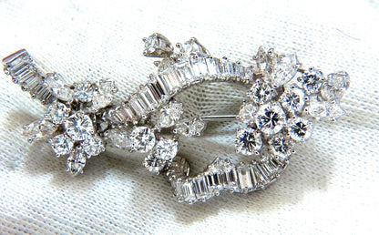 5.00ct Diamonds cluster brooch pendant pin Platinum Estate Cluster Cocktail *v
