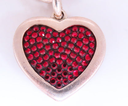 Judith Leiber Heart Charm Toggle Silver Bracelet 925 Sterling 12443 *v