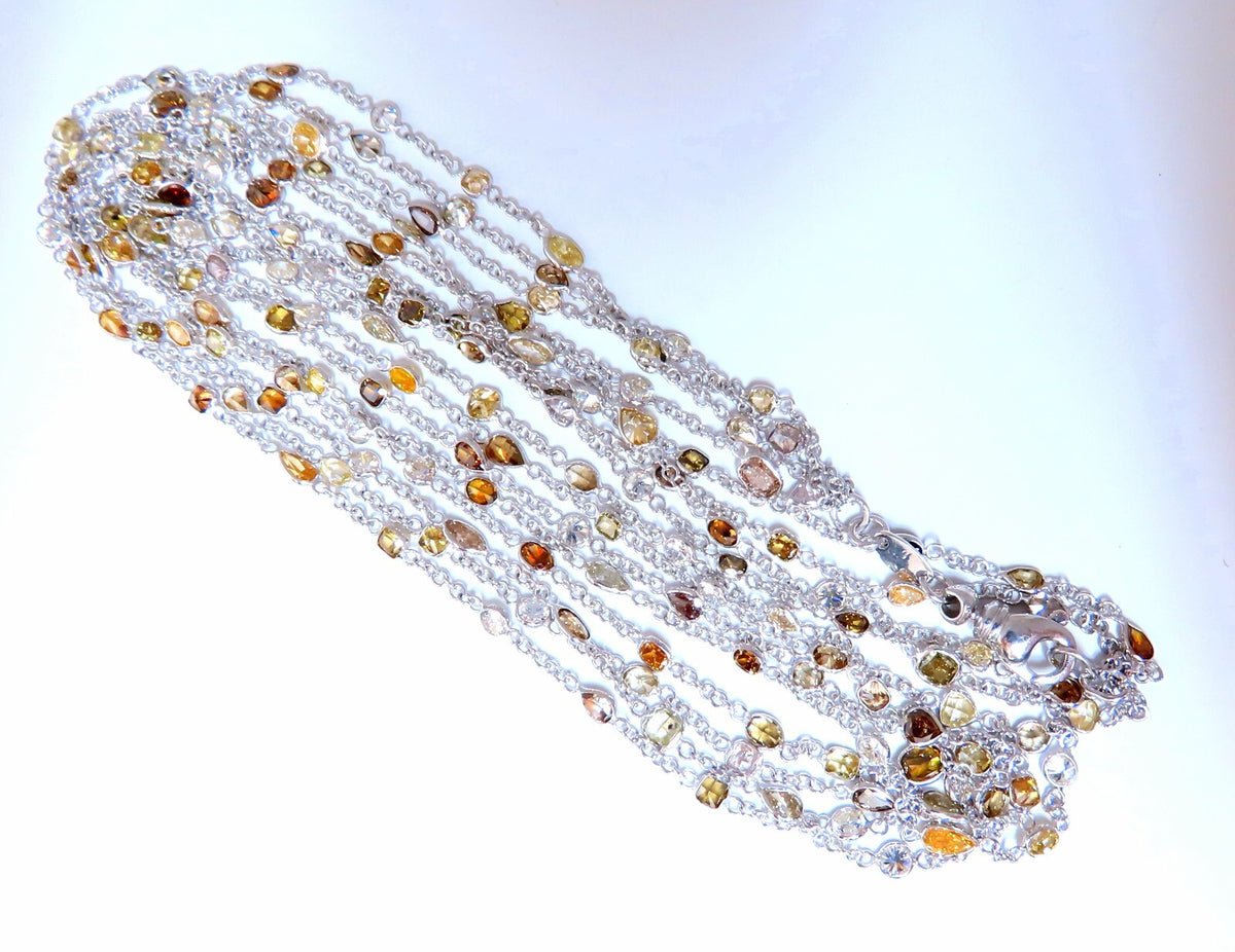 28.18ct Natural Multicolored Fancy Colored Diamonds Yard Necklace 18kt *v