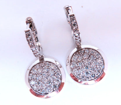 1.50ct natural diamonds dangle earrings 14kt circle dangles *v