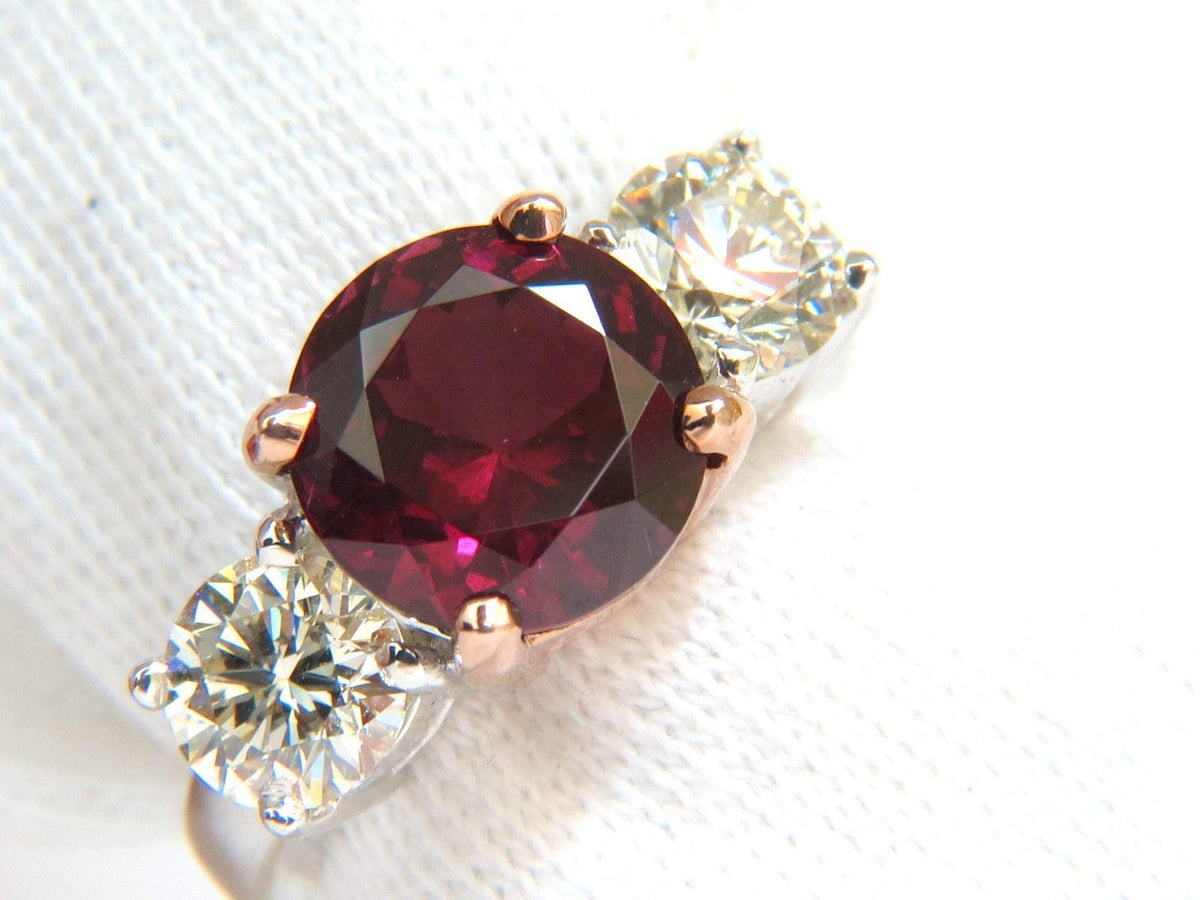 5.13ct Natural Tourmaline Diamonds Ring 14kt Classic Three 10021 *v