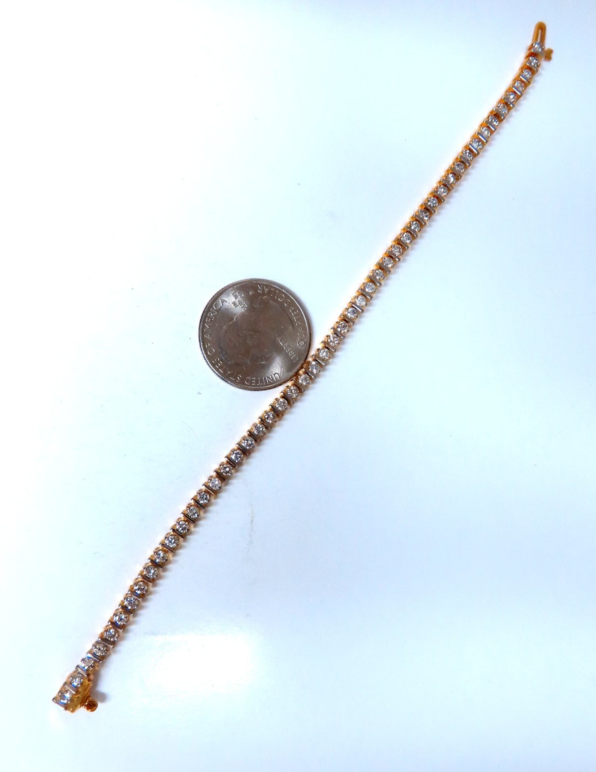 2.02ct. natural round diamonds bar tennis bracelet classic 14 karat gold *v
