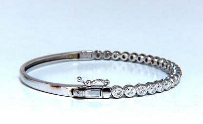 1.63ct Natural Round Diamonds Bezel Flush Set Bangle Bracelet 14 Karat *v