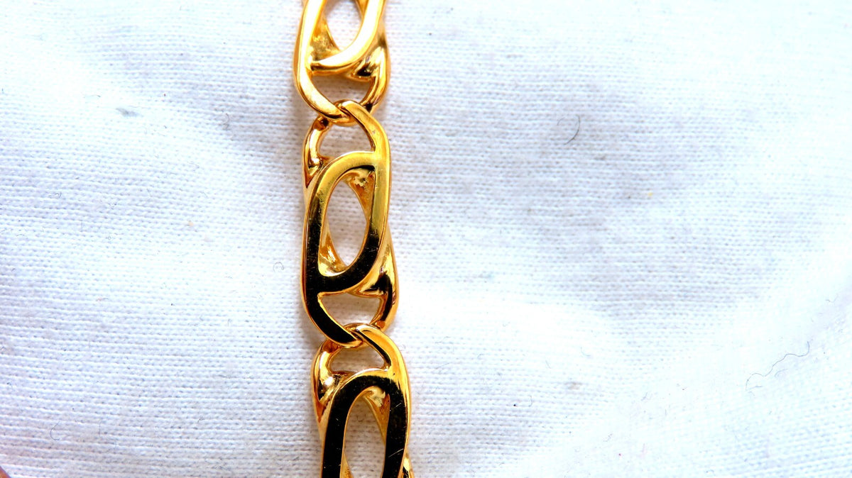 Modified Paper Clip Link Bracelet 14kt Gold 15.6 Grams *v