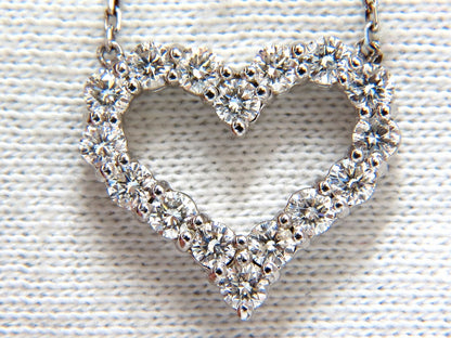 Heart Natural diamonds necklace 14kt g/vs 17 inch common prong *v