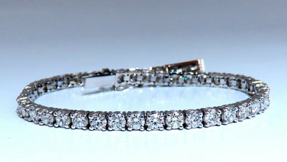 6.65ct Natural Diamonds Tennis Bracelet 14kt Gold Classic Riviera *v