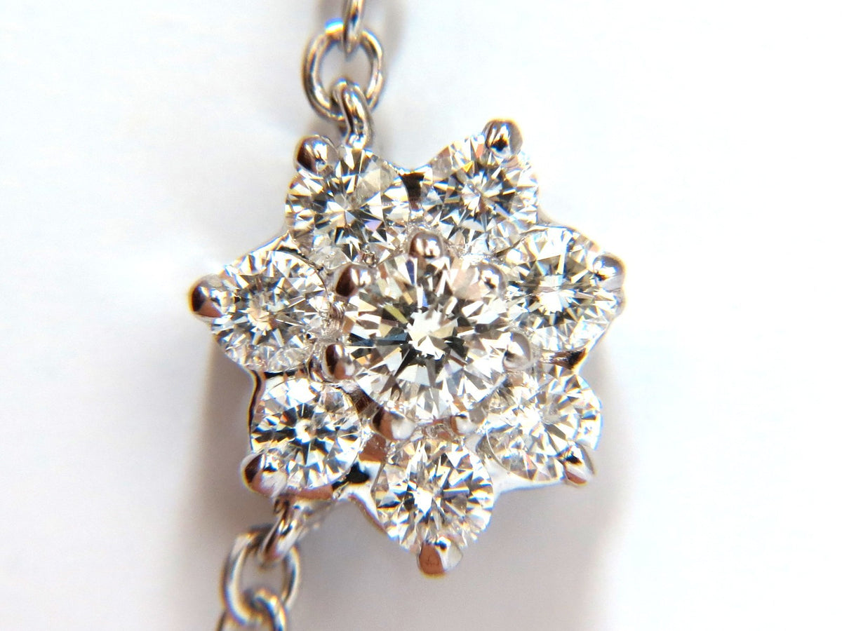 5.50CT NATURAL DIAMONDS FLOATING CLUSTER EARRINGS NECKLACE SUITE 18KT *v