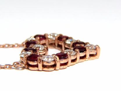 2.58ct natural vivid red ruby diamond heart necklace 14kt *v