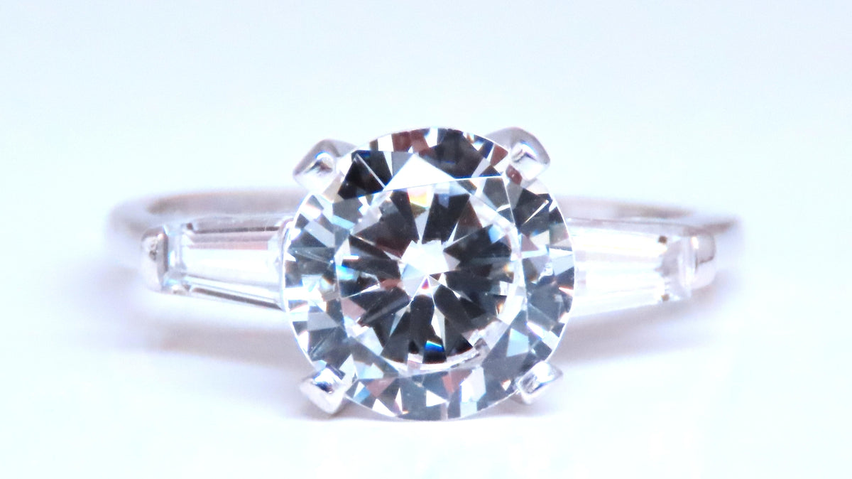 3.50ct White Zircon Engagement Ring 14kt Gold 12435 *v