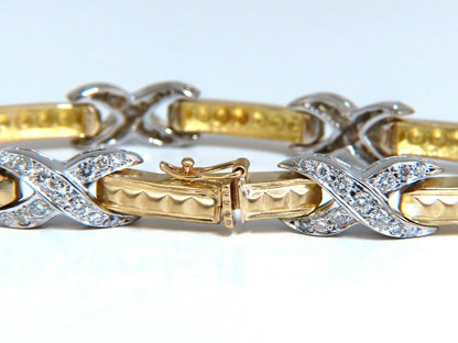 1.54ct natural round diamonds x bracelet 14 karat gold two-tone 7.5 *v