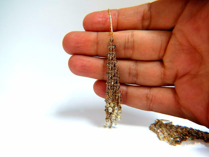 28.15ct Natural Fancy color briolette diamond dangle earrings 18kt Mesh *v