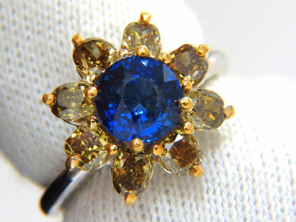 GIA Certified 1.58ct Natural Blue Sapphire Diamonds ring 14kt 10271 *v