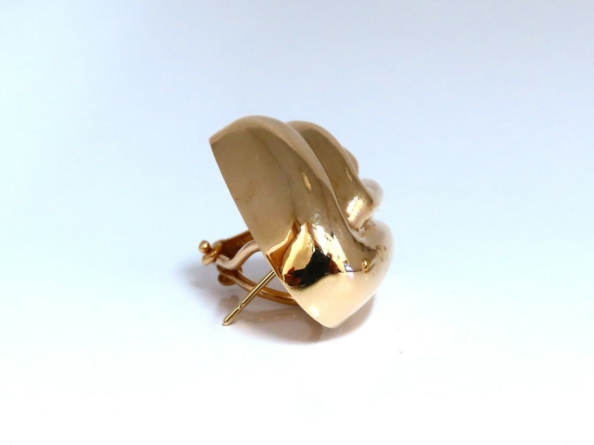 14kt Gold Textured Iconic Clip Earrings & Omega *v